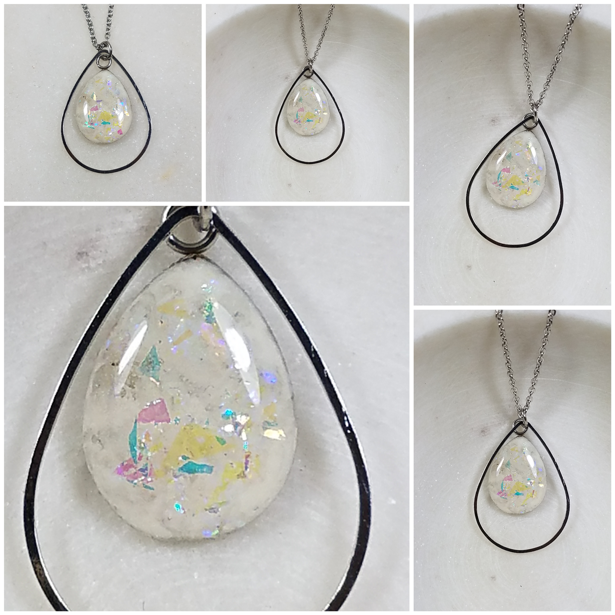 Tear Drop Memorial Ash Necklace/Cremation Necklace
