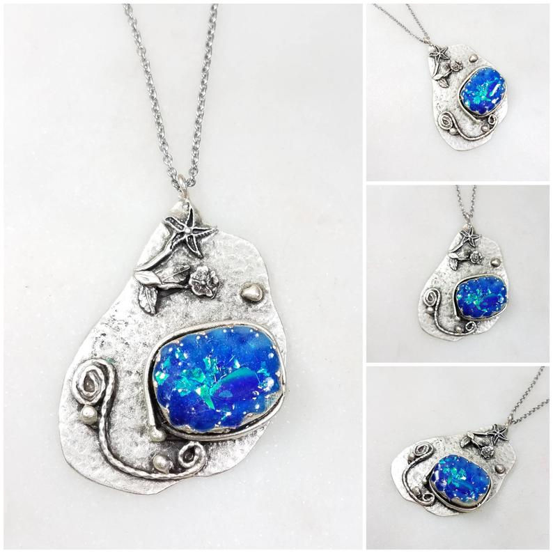 Cremation Memorial Ash Silver Plated Pendant Necklace/Memorial Pendant Necklace/