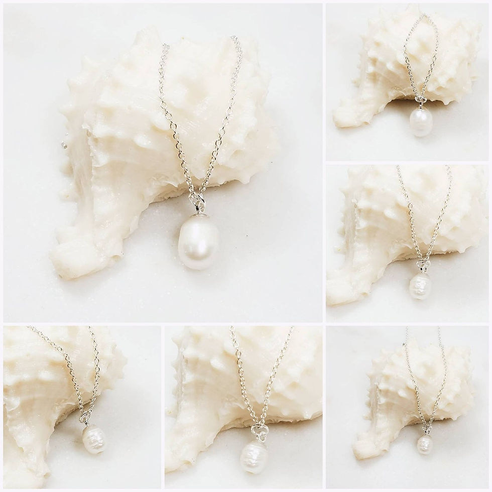 Thumbnail: Studiodragonfly19 Cremation Fresh Water Pearl Memorial Ash Pendant/Memorial Ash