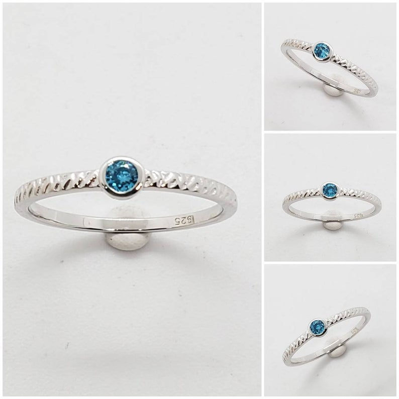 Studiodragonfly19 Memorial Ash Sterling Silver CZ Round Band Cremation Ring