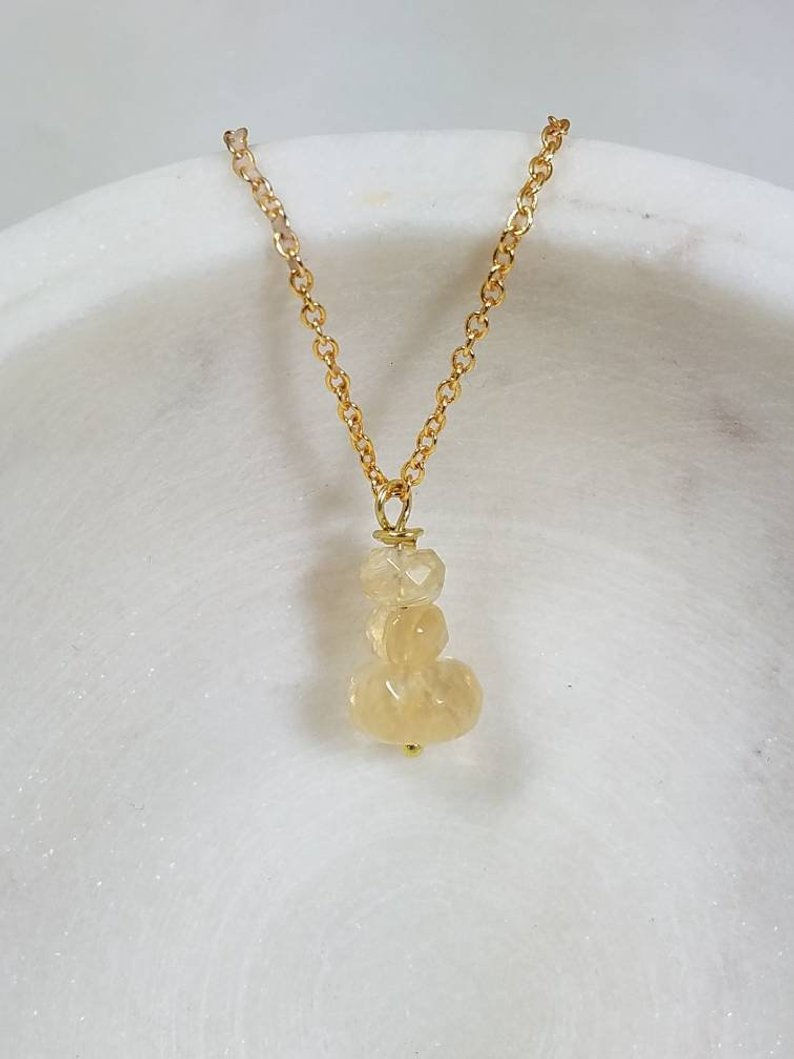Thumbnail: Studiodragonfly19 Cremation Faceted Rutilated Quartz Stone Memorial Ash Pendant/