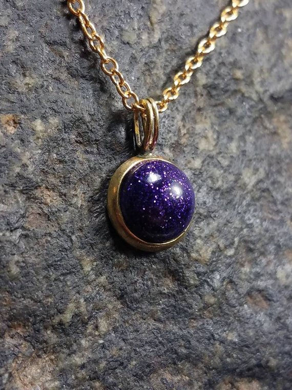 Thumbnail: Memorial Ash Raw Brass Pendant Necklace