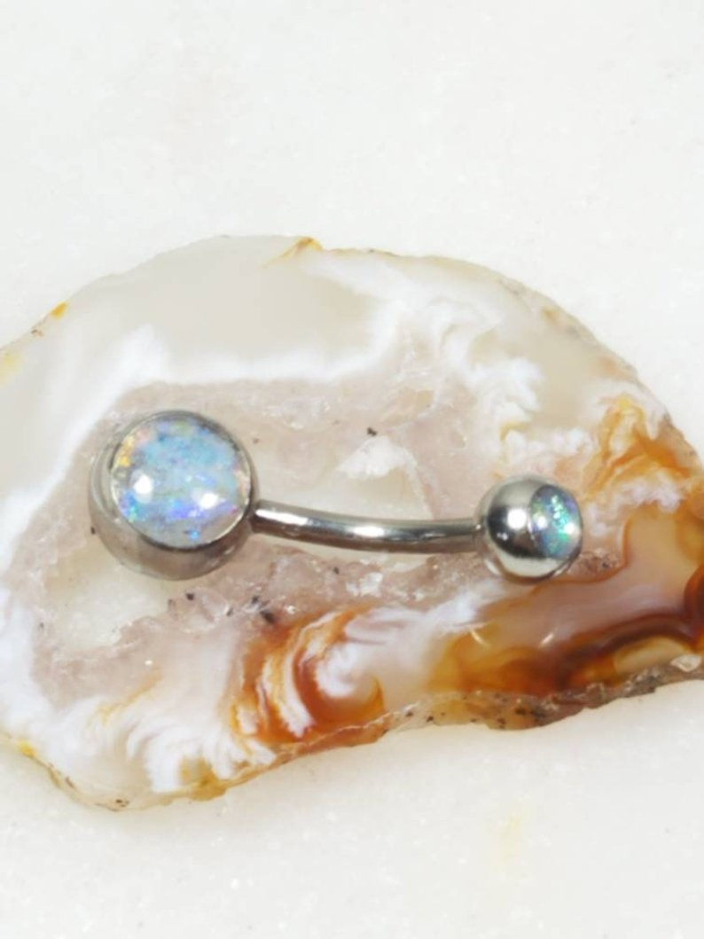 Thumbnail: Cremation Memorial Ash Stainless Steel Memorial Ash Belly Button Piercing/Memori