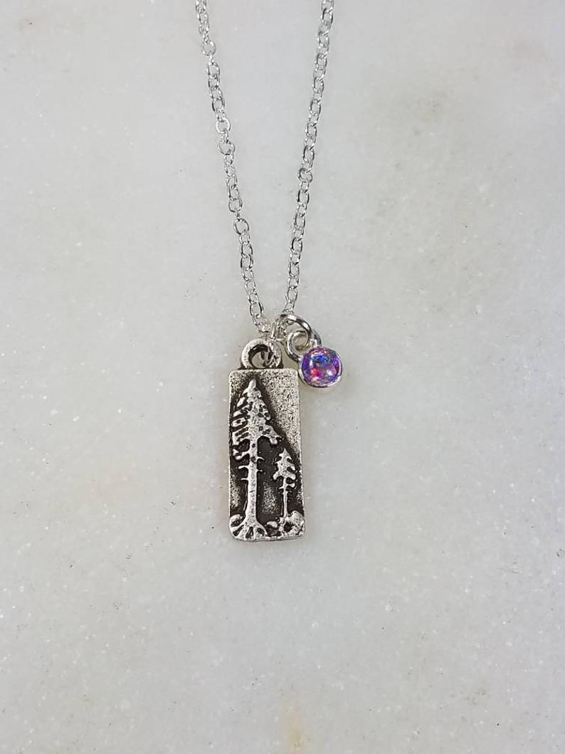 Thumbnail: Memorial Ash Pine Trees Pendant Necklace/Cremation Pendant/Pet Memorial Jewelry/