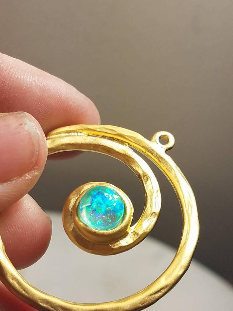 Thumbnail: Gold Plated Cirlce of Life Memorial Pendant Necklace/Cremation Pendant/Pet Memor