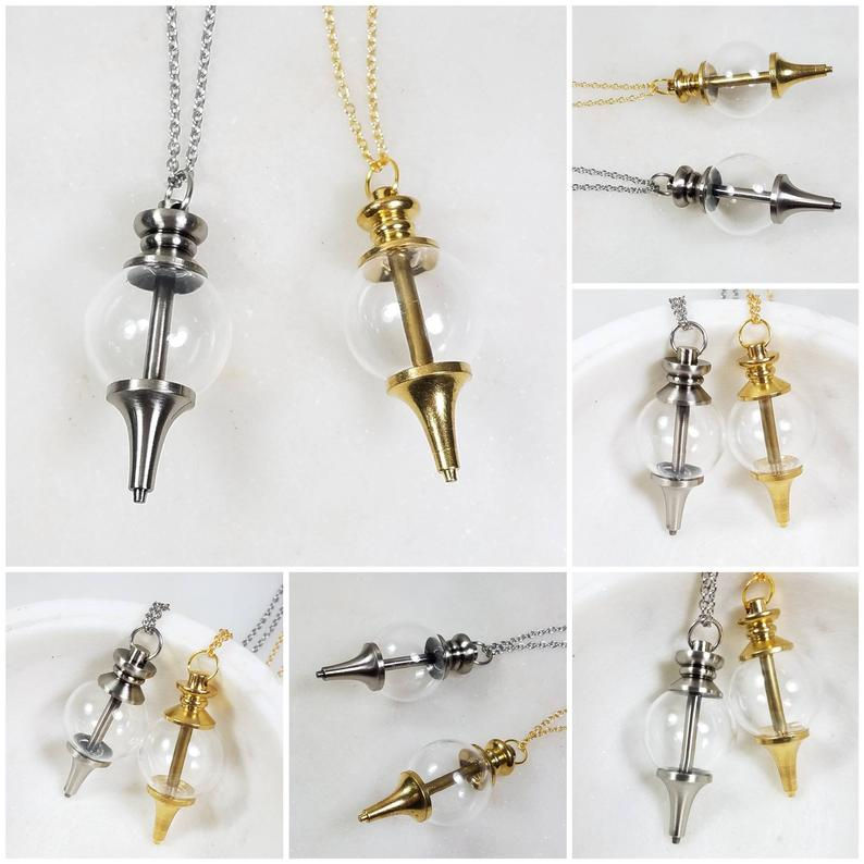 DIY Cremation Glass Pendulum/Memorial Ash Necklace/Pet Memorial/Cremation Jewelr