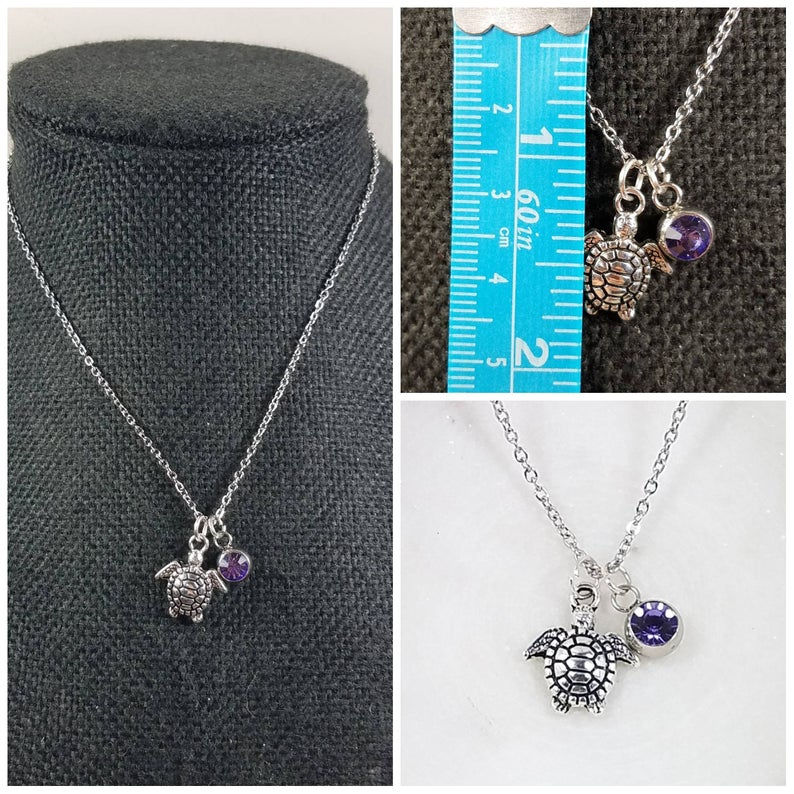 Thumbnail: Studiodragonfly19 Memorial Ash Turtle Swarovski Cremation Pendant/Memorial Ash C