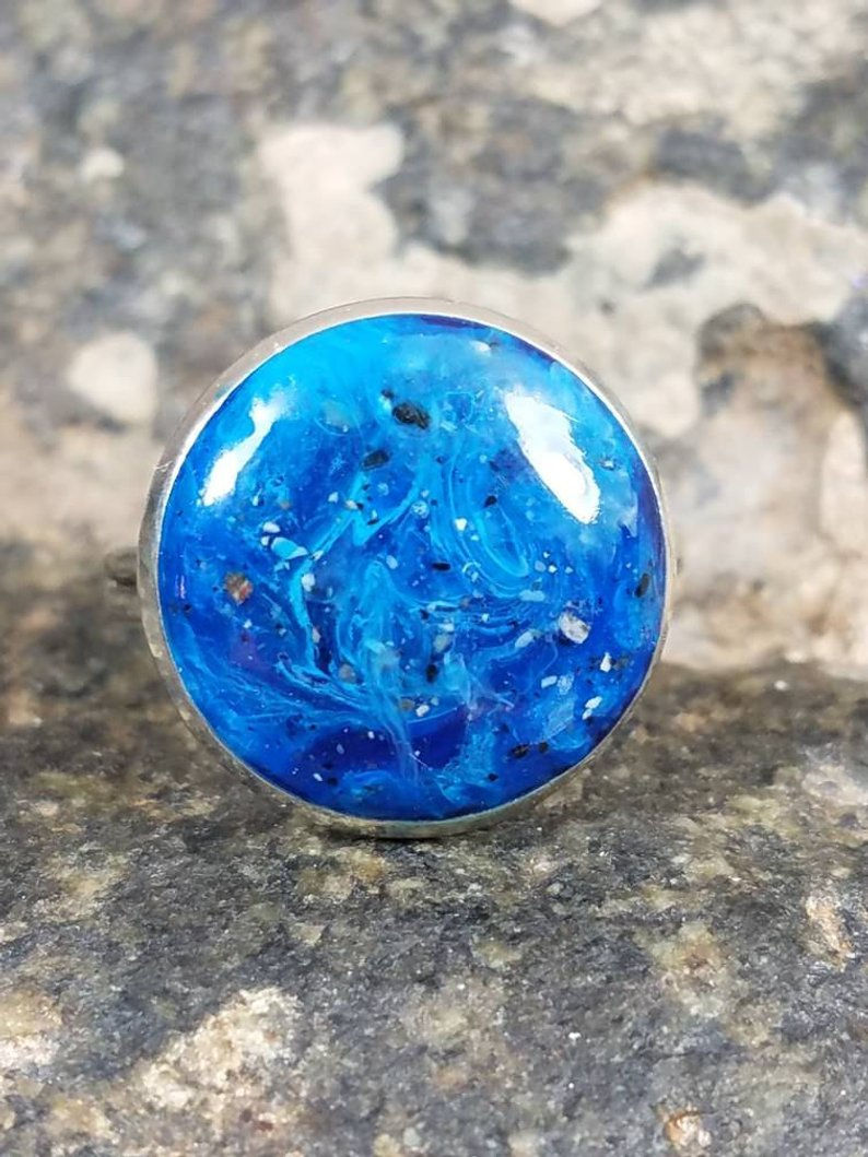 Thumbnail: Galaxy Memorial Cremation Ring/ Ash Memorial Ring/Pet Memorial/Cremation Ring/Me