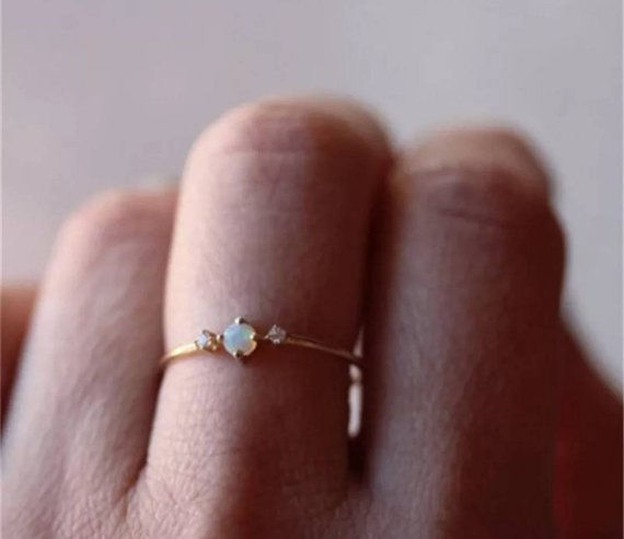 Thumbnail: Studiodragonfly19 Memorial Ash Minimalist  Opal Rings