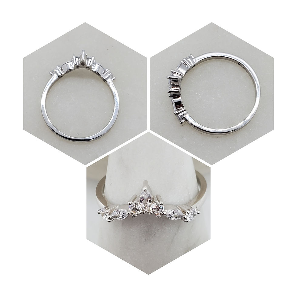 Thumbnail: Studiodragonfly19 Memorial Ash Sterling Silver Marquis Cremation Ring