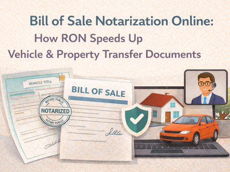 Bill of Sale Notarization Online: How RON Speeds Up Vehicle & Property Transfer Documents