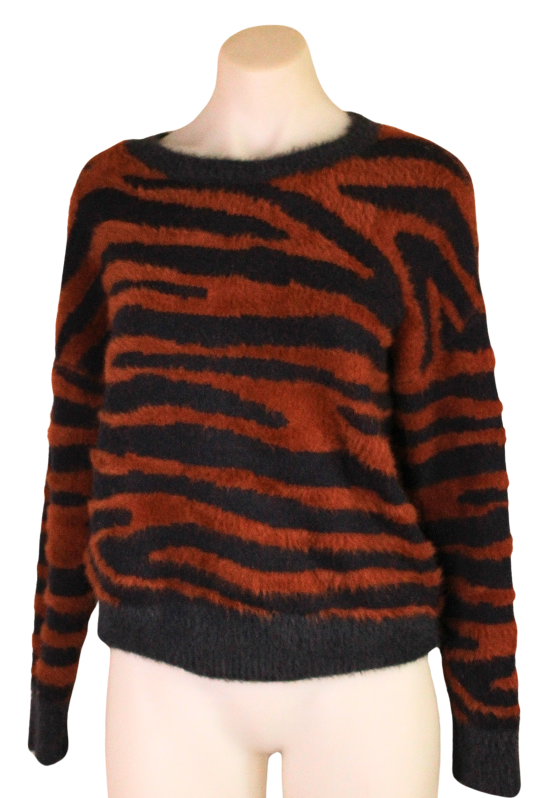 Navy and Rust Coloured Fluffy Jersey | Size 8