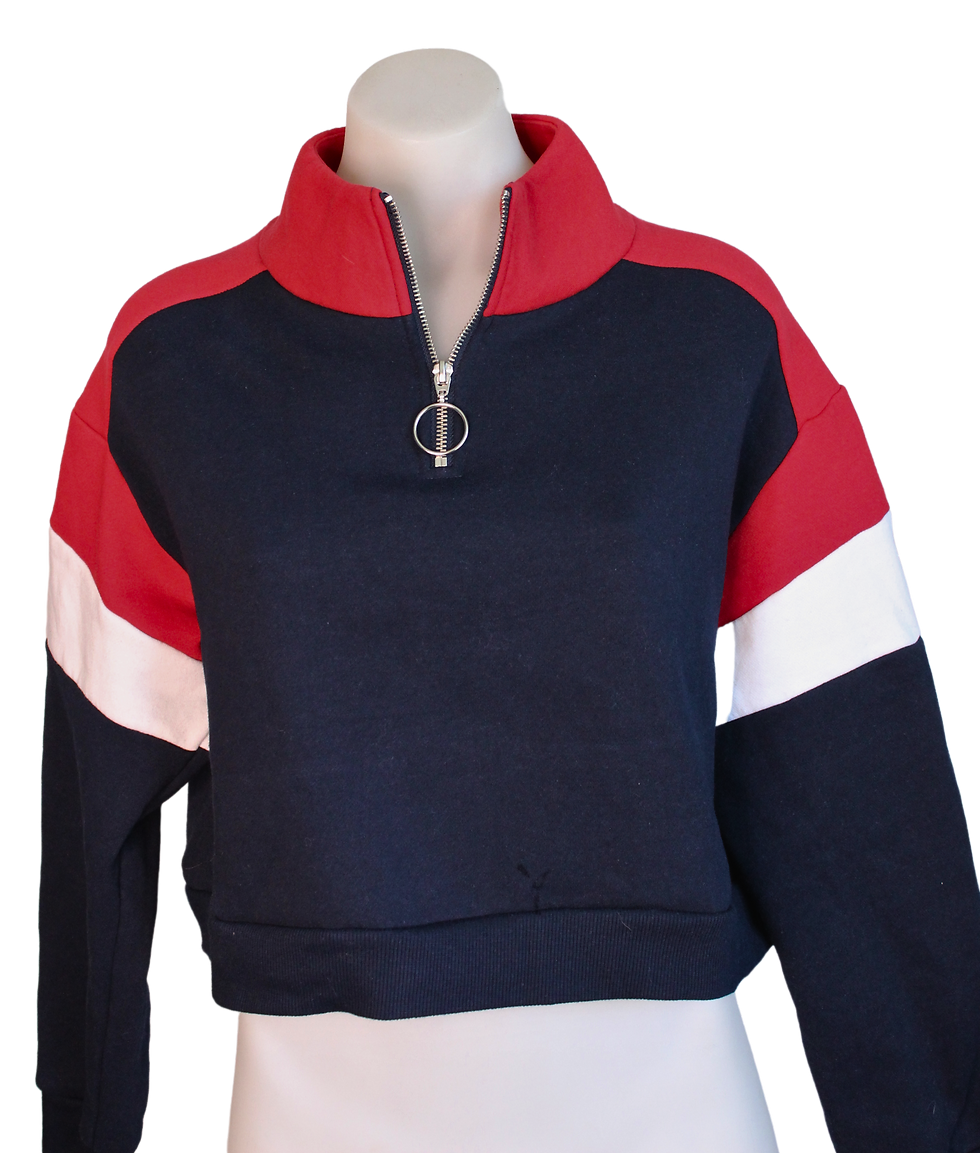 Cropped Quarter Zip Sweater | Size M