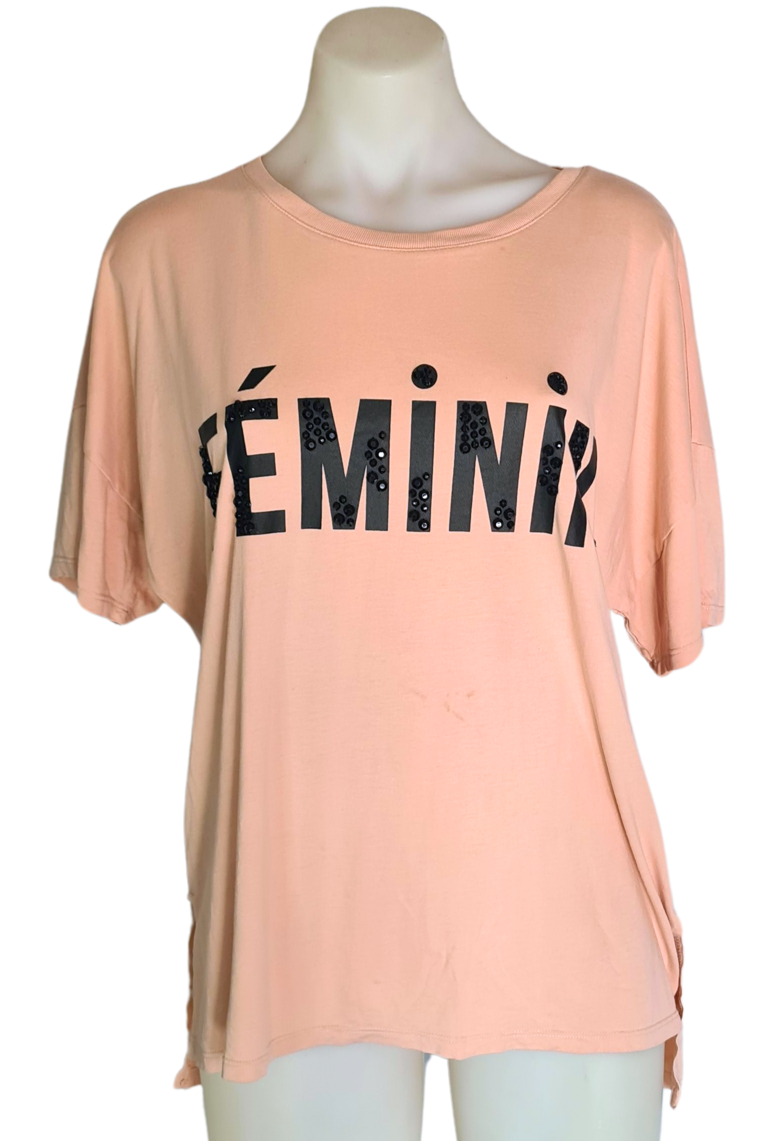 Decjuba Pink Sparkle Feminin T Shirt | Size S