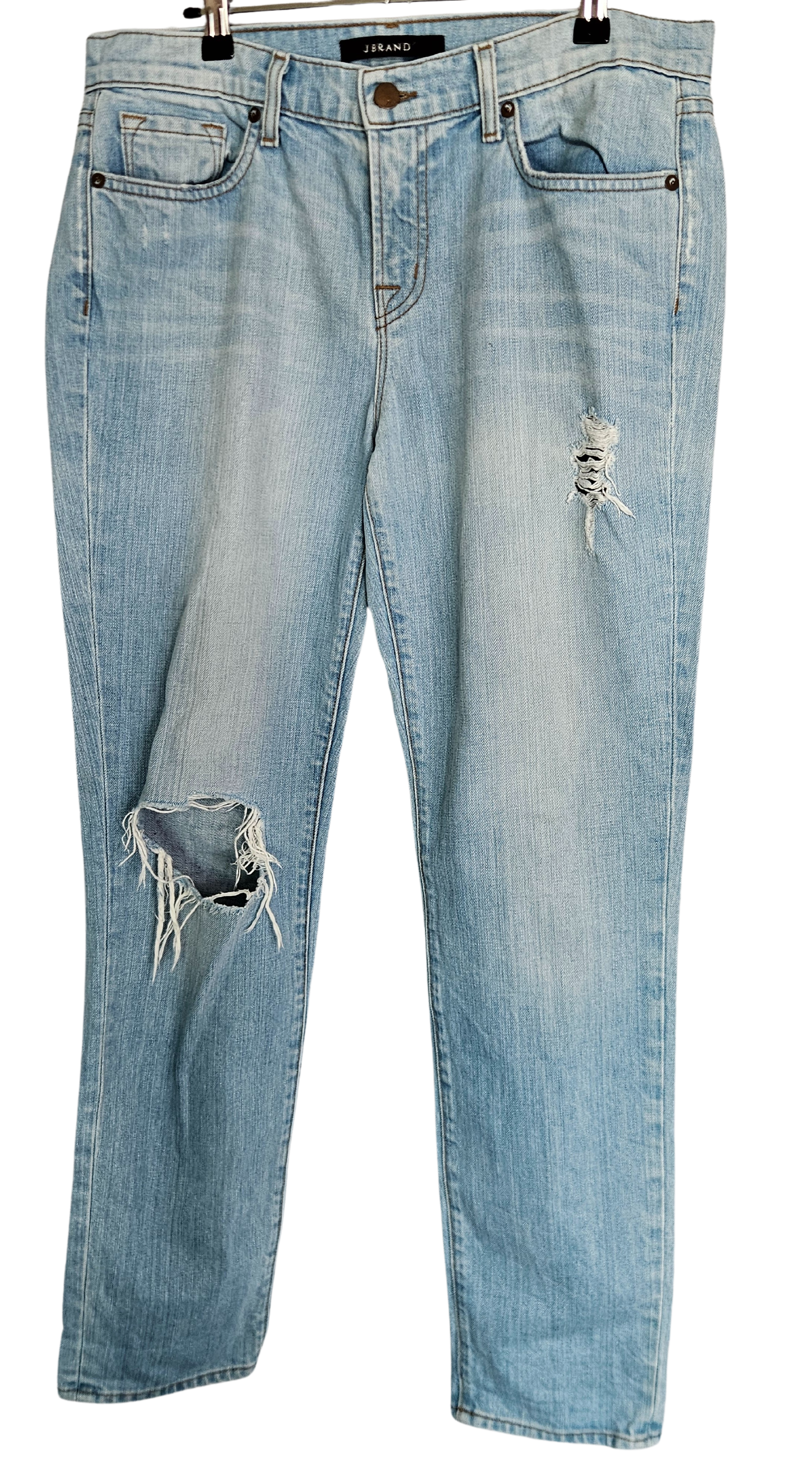 Light Wash Distressed Mom Jean | Size 10
