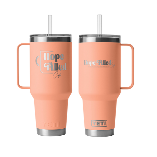 Hope Filled Café YETI Rambler® 42 oz Straw Mug with Straw Lid Peach  Orange Hope Filled Café