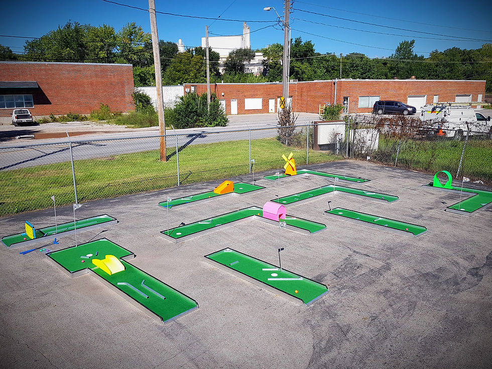 Our 9-Hole putt putt course can be set up indoors our outdoors!