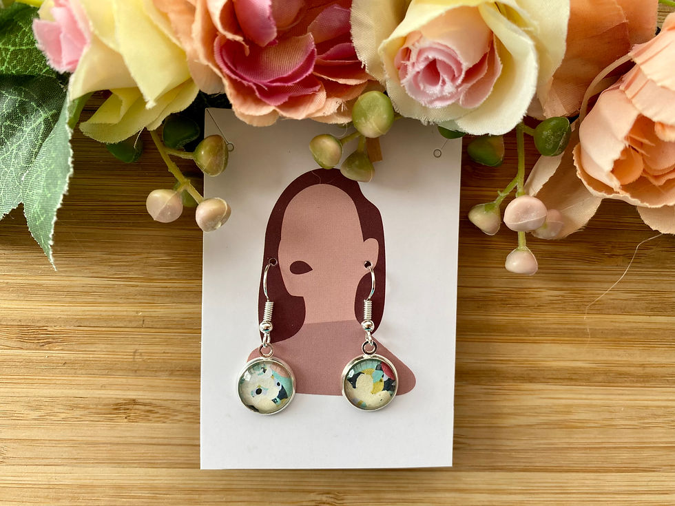 Dangly Earrings Colourful Florals