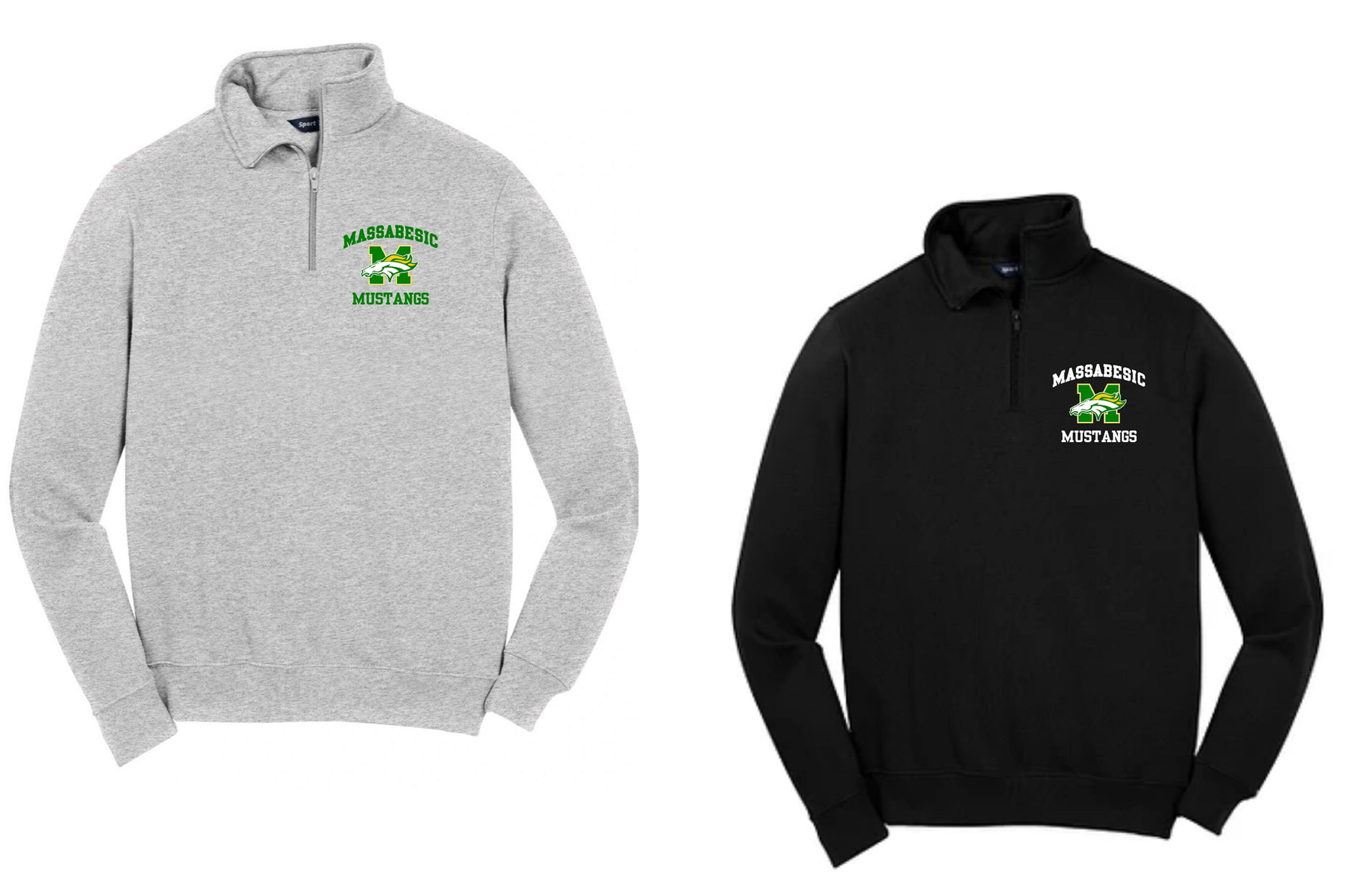 Massabesic Mustangs unisex 1/4 zip pullover