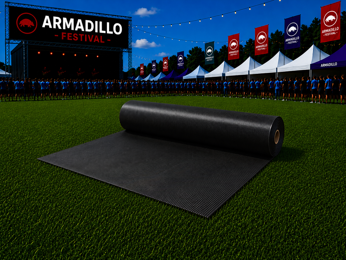 10m Roll of Ribbed Rubber Matting (Consumable Item)