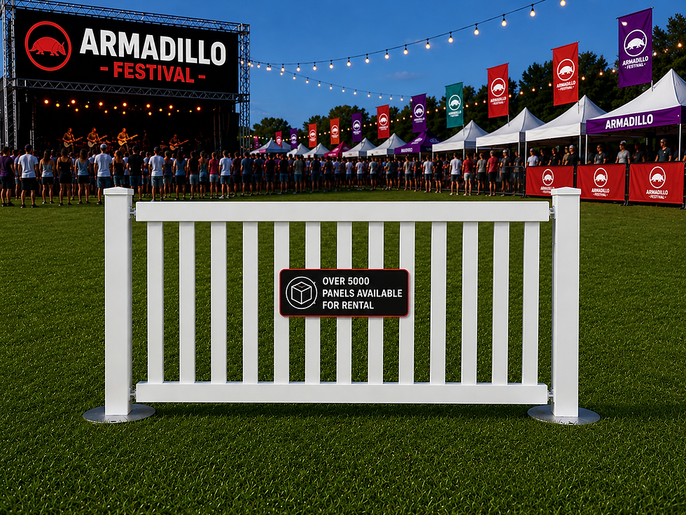 Thumbnail: Professional WHITE Temporary Picket Fence Hire