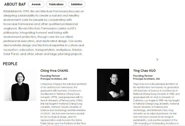 About page animation of BAF