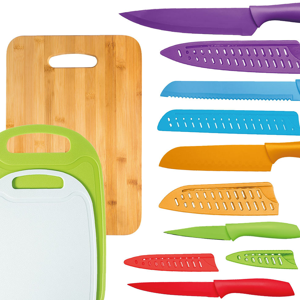 Colored Kitchen Knife Set with Cutting Boards