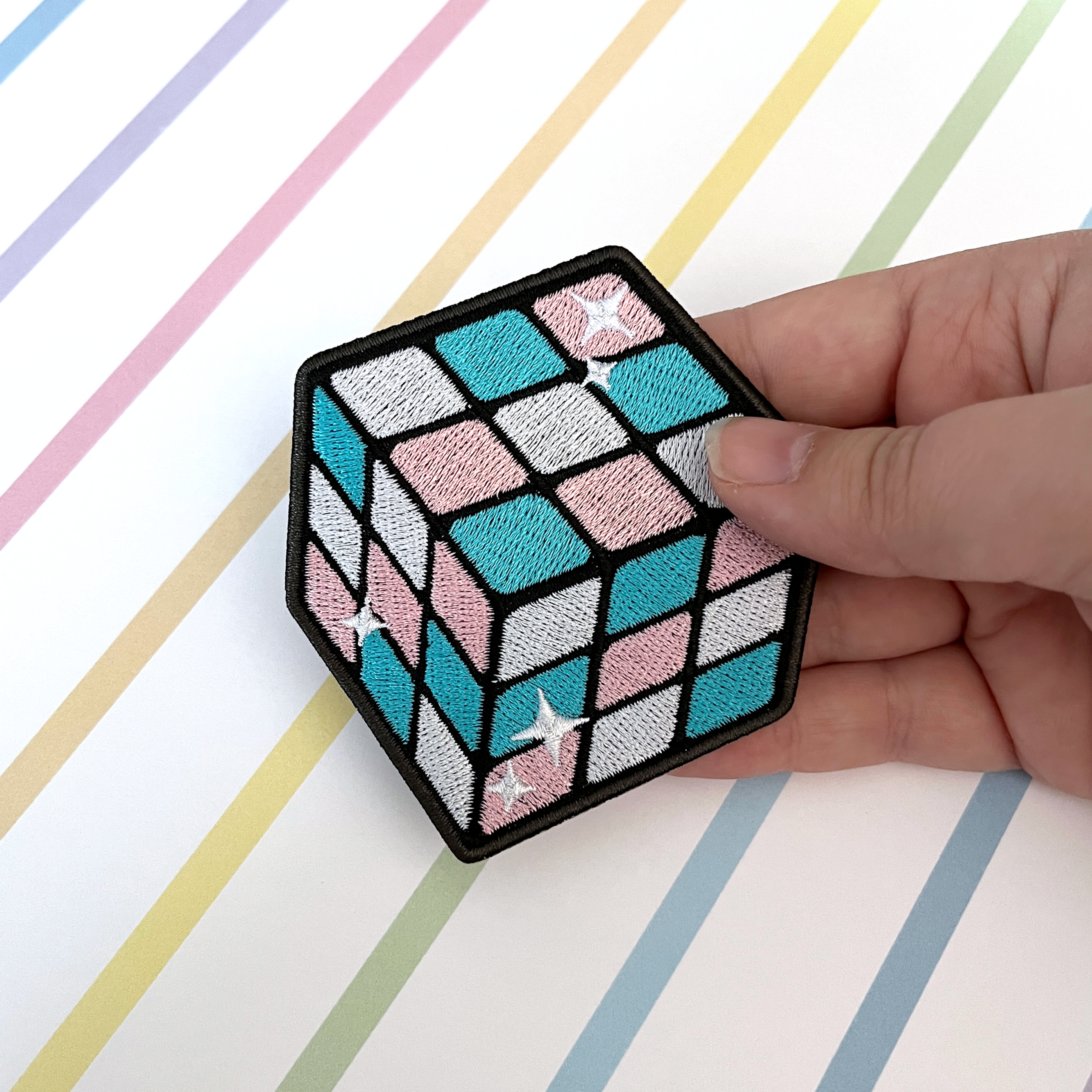 Transgender Puzzle Cube Iron On Patch