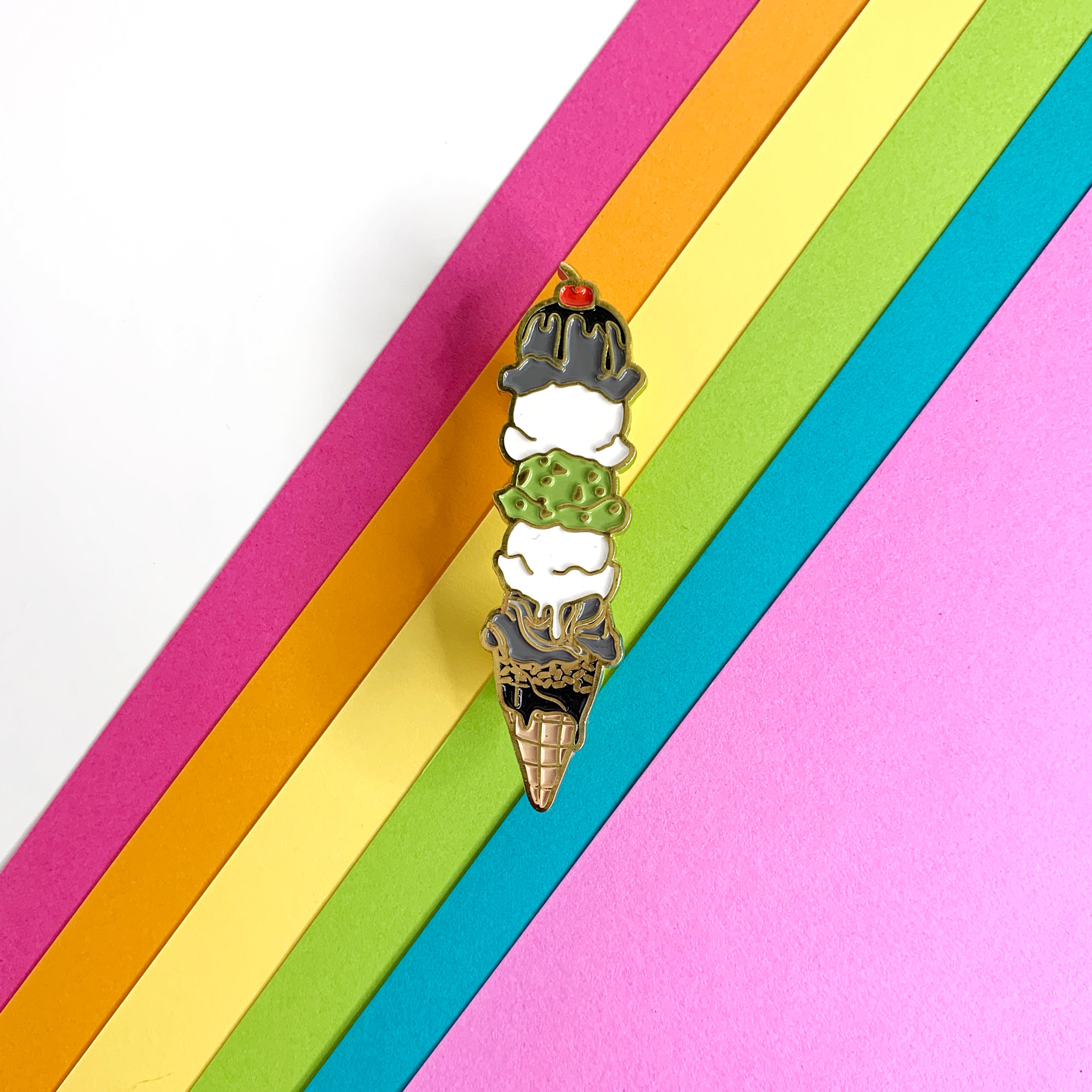Agender Cone Enamel Pin