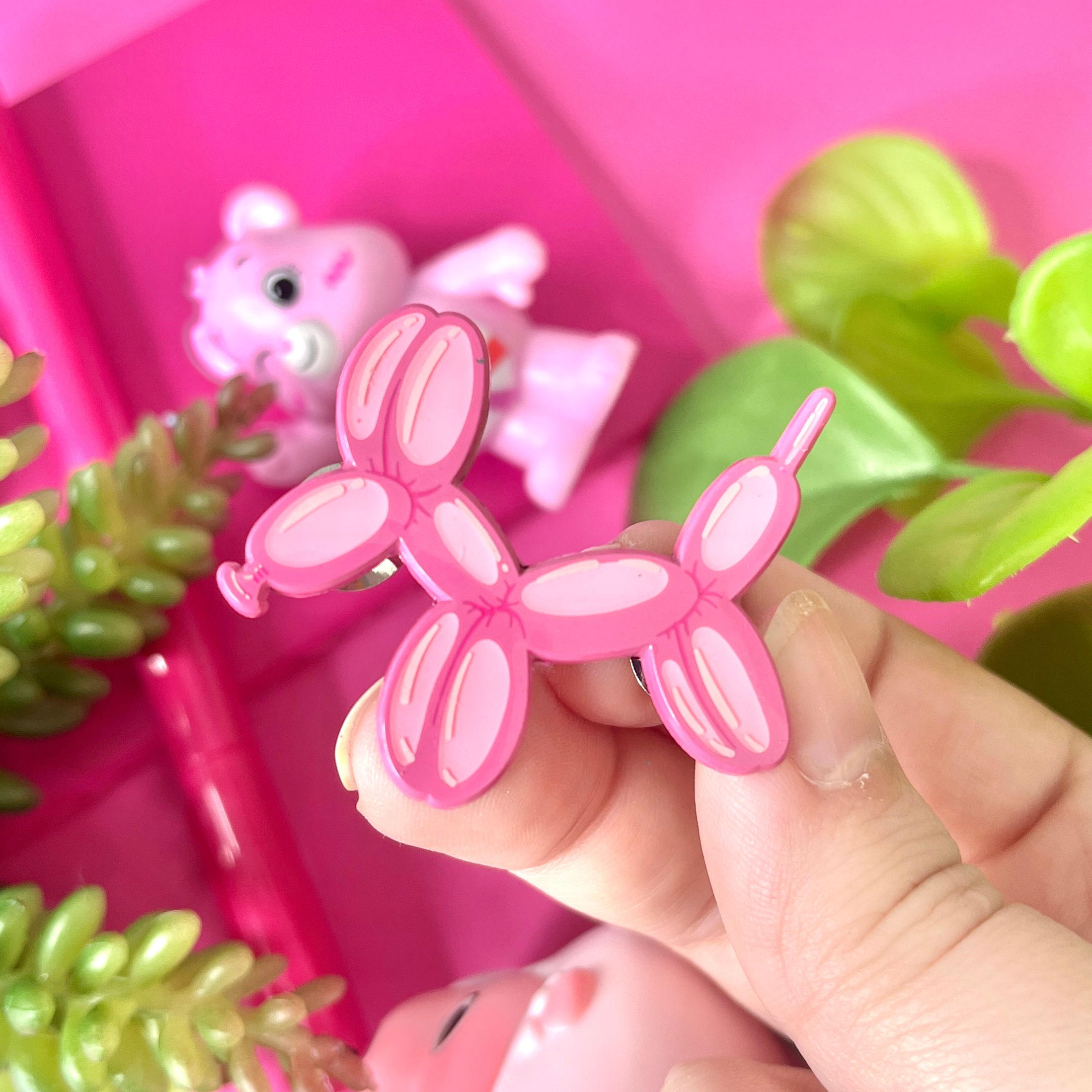 Pink Balloon Dog Enamel Pin