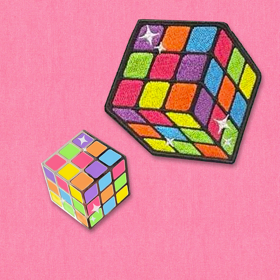 Thumbnail: Rainbow Puzzle Cube Enamel Pin