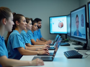 Diverse Student Nurses in Digital Simulation Lab