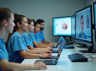 Diverse Student Nurses in Digital Simulation Lab