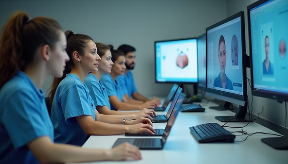 Diverse Student Nurses in Digital Simulation Lab