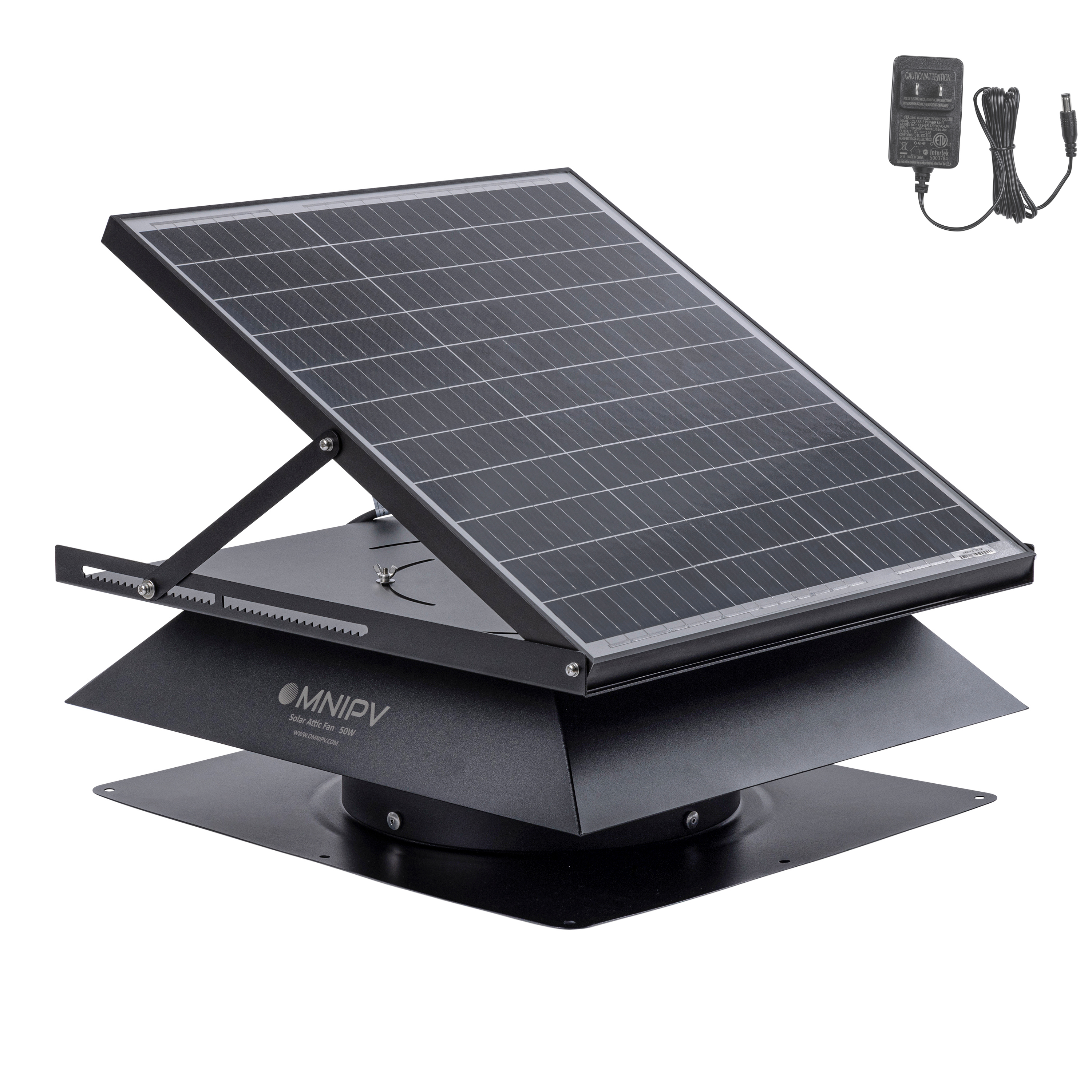 OmniPV 2850CFM 50W Solar Attic Fan Pro With Thermostat Adaptor– USA Engineered