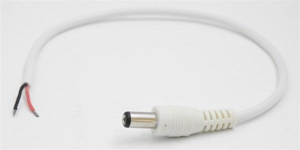 Connettore DC maschio diritto bianco