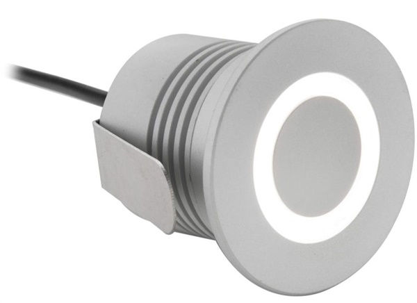 Segnapasso calpestabile luce cirolare LED edison 1W luce calda 3000K 24V IP65
