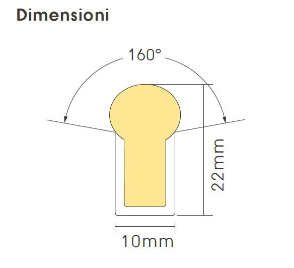 LED flex neon 1022 dome IP67 side view RGB+W 20W/m 24V 400 lm/m 10x22mm 5 m