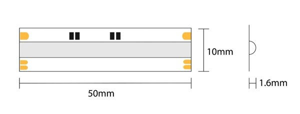 Strip LED flex COB (csp) IP20 CCT variabile 2700K>6500K 15W/m 24V 1500 lm/m