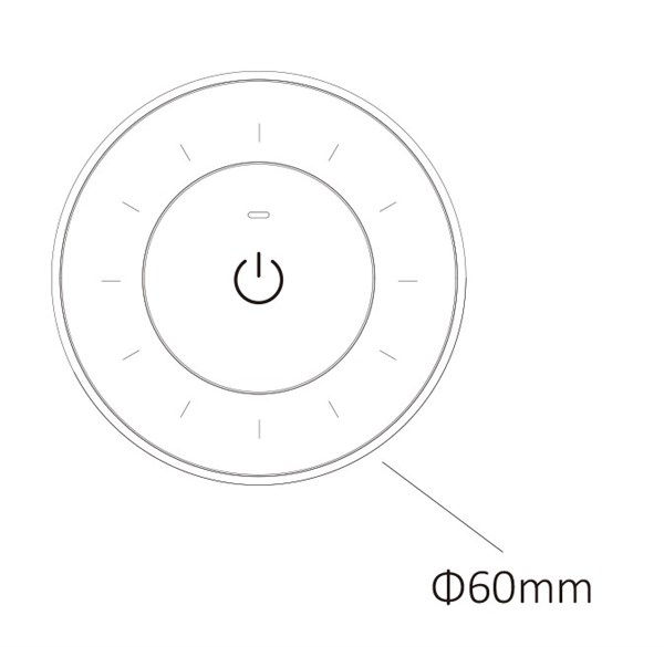 Telecomando magnetico rotondo rotante nero in RF monocolore e CCT variabile