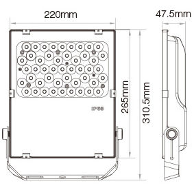 Proiettore LED RGB+CCT 50W 2.4ghz IP65 100-240Vac 25° 4000 lm CRI>80