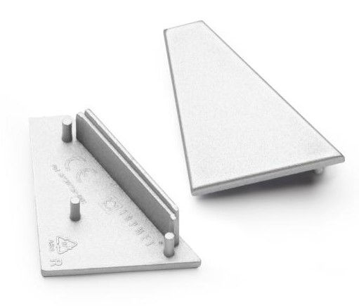 Kit 2 tappi di chiusura silver senza foro per profilo SI3592XIAA