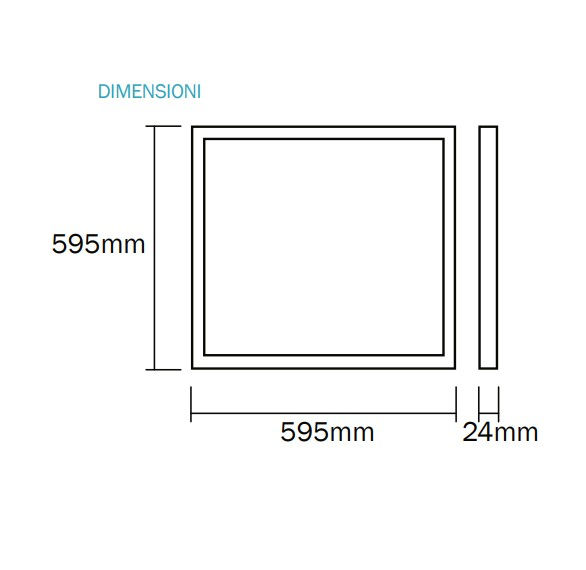 Pannello LED 60x60 bianco 40W luce naturale 4000K 220-240Vac 120° 4000 lm