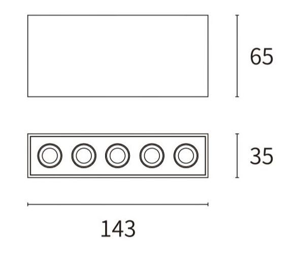 Applique lineare da soffitto bianco 10W IP20 luce naturale 4000K 220-240Vac 36°