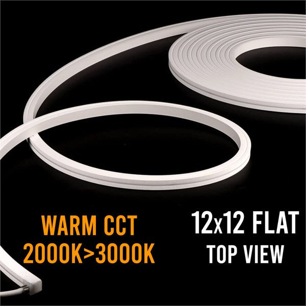 LED flex neon 1212 flat IP67 top view CCT variabile 2000K>3000K 15W/m 24V 1050