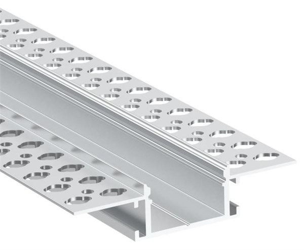 Profilo in alluminio da incasso cartongesso 180° con cover opaca 75%