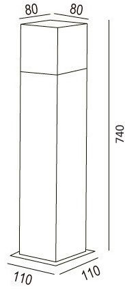 Paletto LED da giardino bianco IP54 per lampade E27 non inclusa con il prodotto