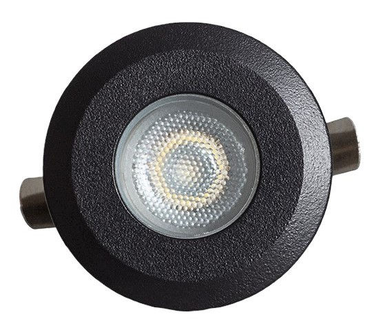 Faretto incasso in alluminio nero 1W luce calda 2700K 12V IP65 60° 50 lm