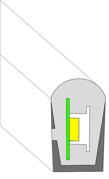 LED flex neon 0613 dome IP65 side view luce calda 3000K 10W/m 12V 120led/m 80