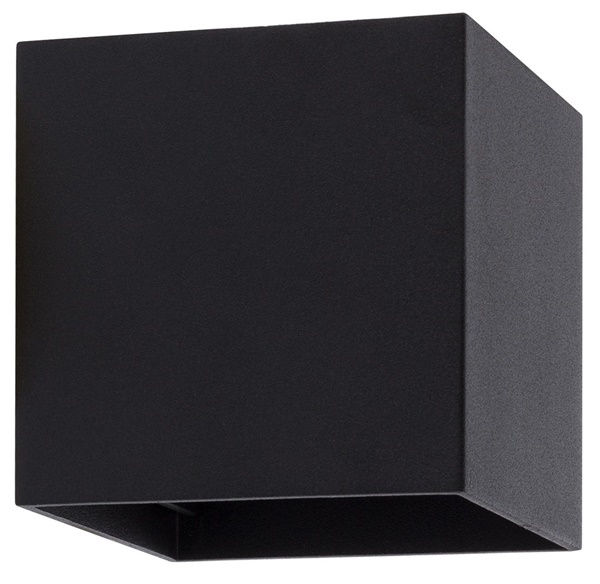Applique cubo up & down da parete in alluminio nero 6W luce naturale 4000K